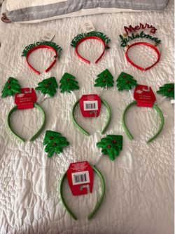 7 ASSORTED CHRISTMAS HEADBANDS