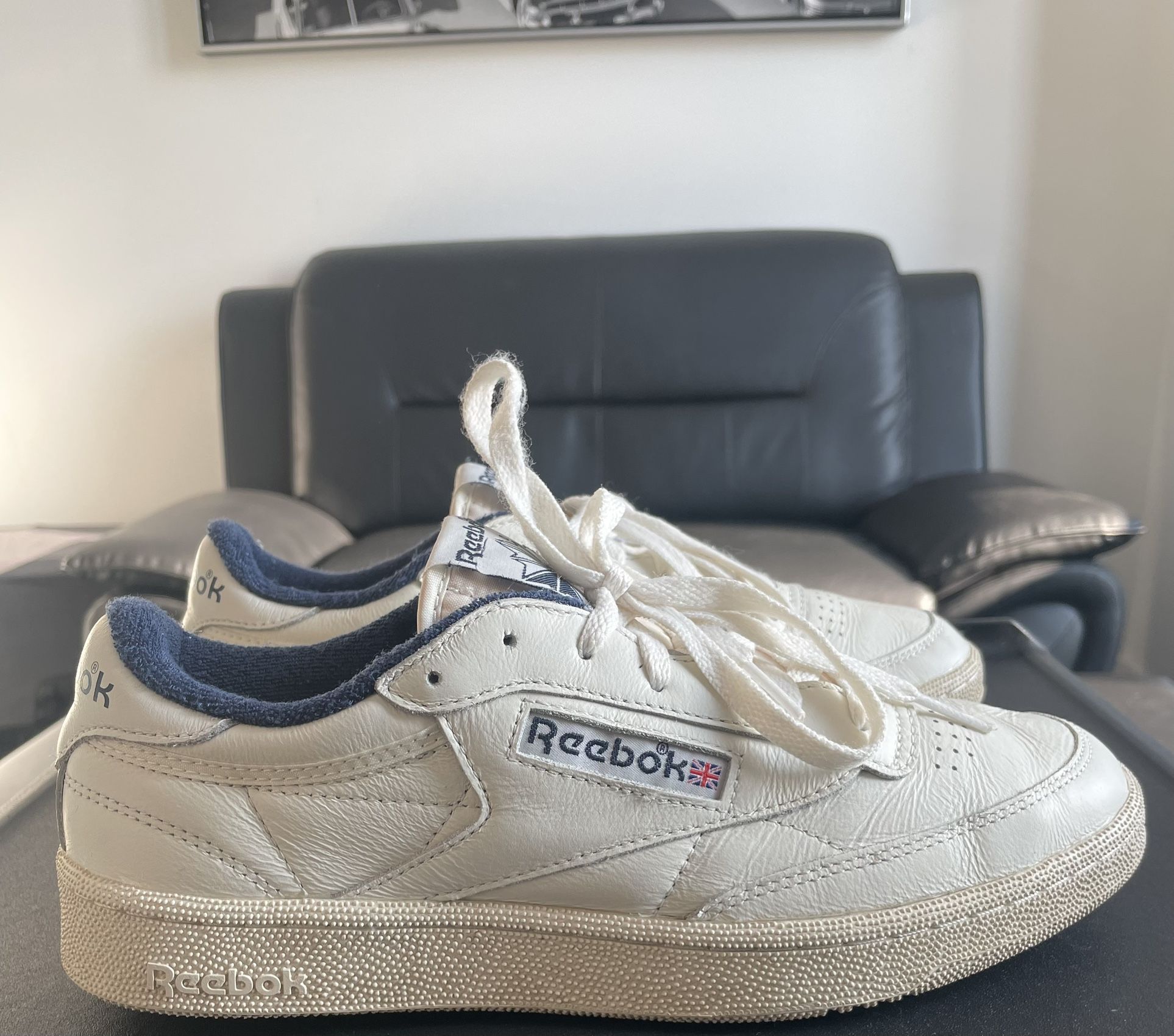 Reebok Club C 85 Vintage Sneakers 'Chalk Vector Navy' GX3683 Mens Size 8