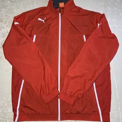 PUMA Mens Tracksuit Top Red/white Jacket  Polyester Size XLarge Full Zip