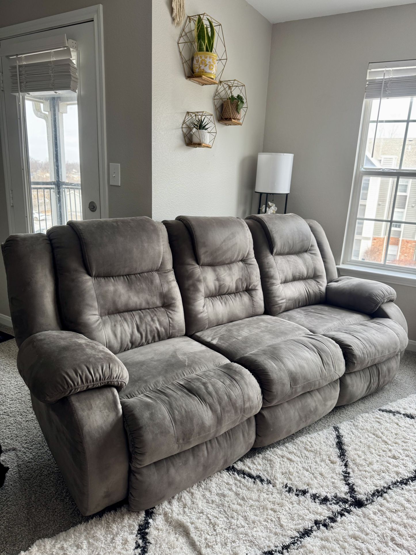 Gray 3 Seat Recliner 