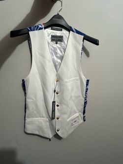 White Paisley & Gray Vest