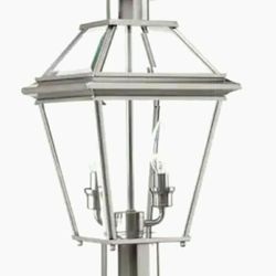Progress Lighting Burlington 60-Watt 18.375-in Brushed Nickel Traditional Post Light