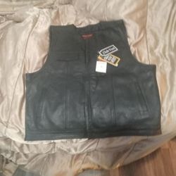 Mens Club Leather Vest Size 60 Or 4x