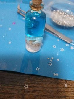 Ocean in a bottle resin art necklace