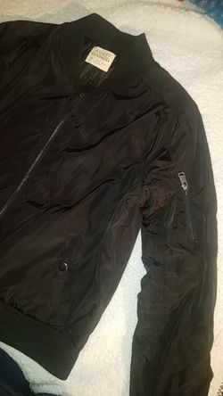 Black Bomber Jacket woman's Large