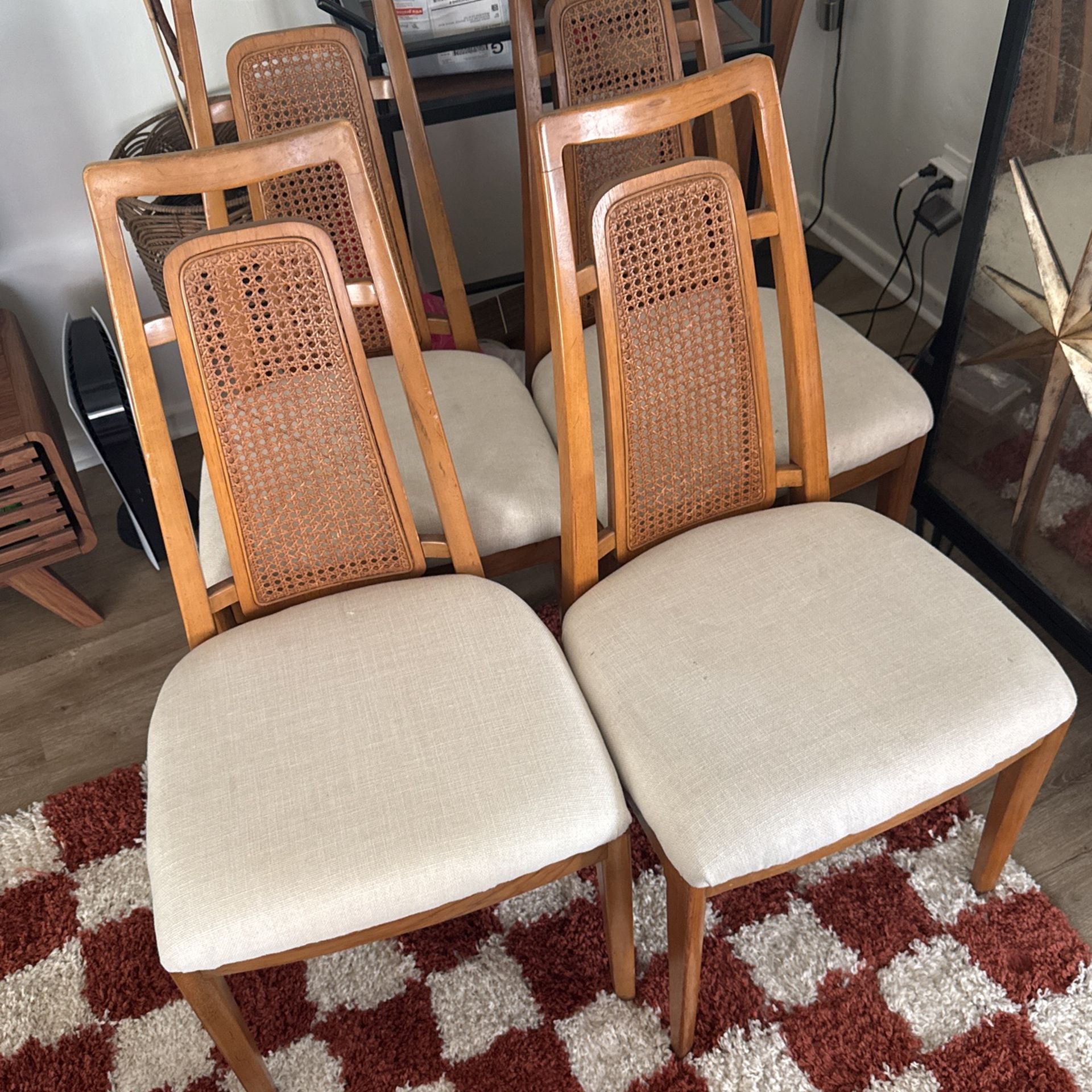 4 Beautiful Mid Century Modern Boho Rattan Kitchen Chairs,All Products : American Fashion Style Bags On Sale