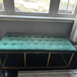 Royal Green Bench With Gold Base 