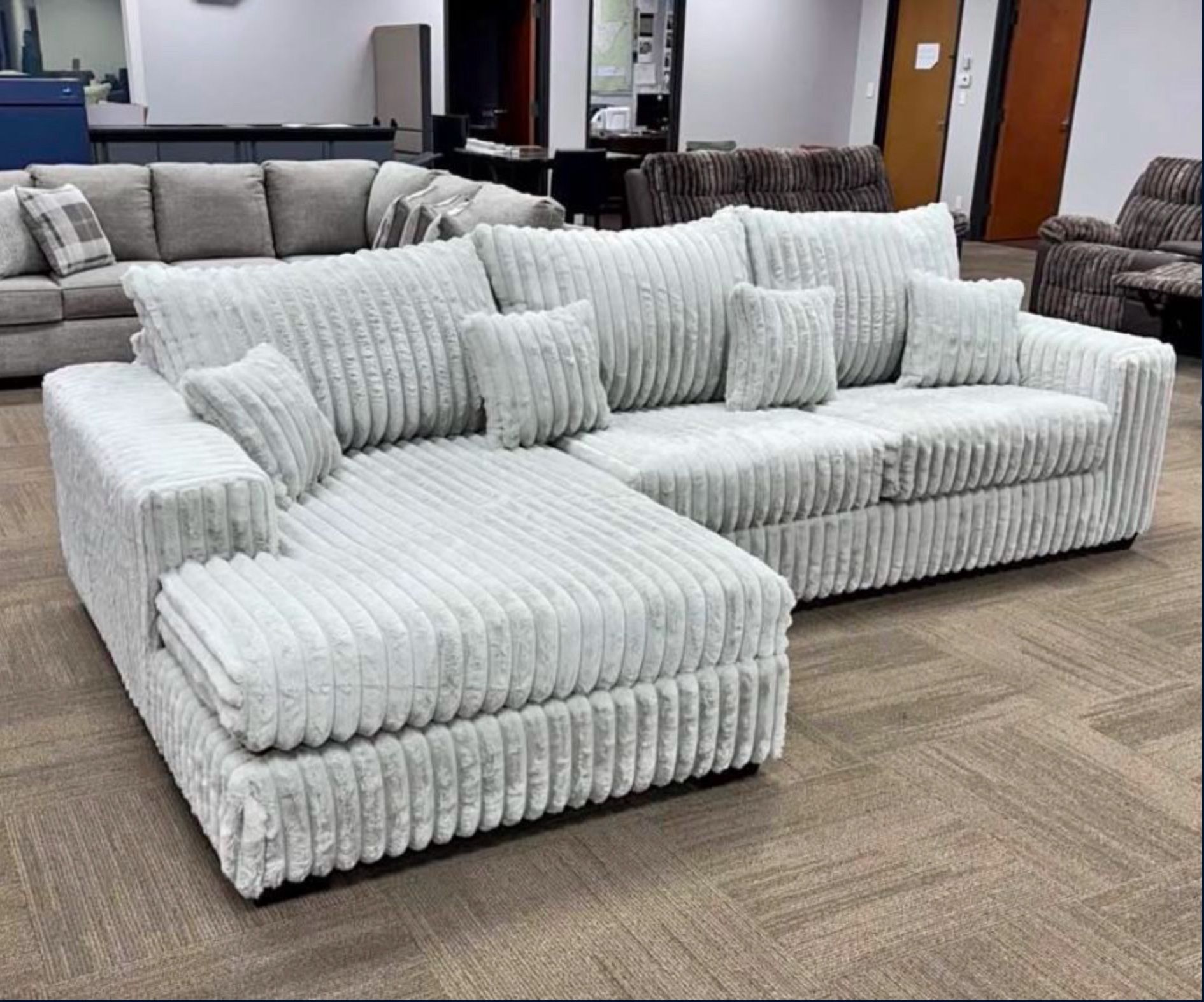 Corduroy L Shape Couch
