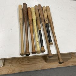 Lot of 1930's - 1960's Wooden baseball Bats, Hank Aaron, Mickey Mantle