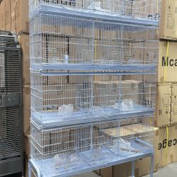 Lot Of 4 Extra Large Double Center Divider Triple Parrot Bird Flight Breeding Cage 