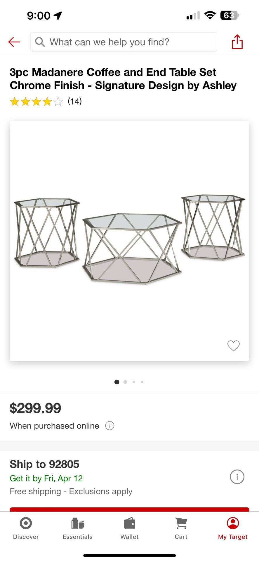 3 Piece Coffee And End Table Chrome 