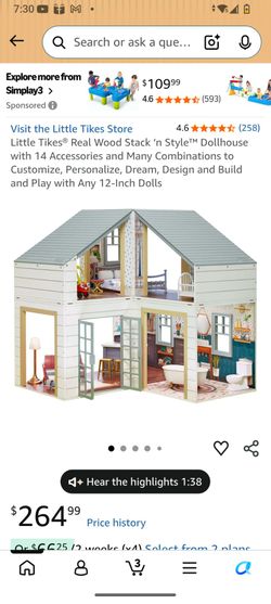 Little Tikes Real Wood Stack 'n Style Dollhouse