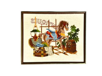 Crewel Work Finished Embroidered Picture