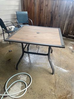 Very sturdy large wooden patio table