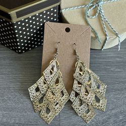 Gold Tone Chandelier Earrings 