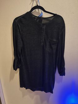 H & M (like new) MEN MEDIUM black long sleeve shirt