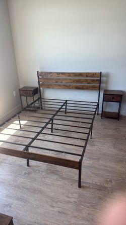 Queen Bed Frame and small side tables