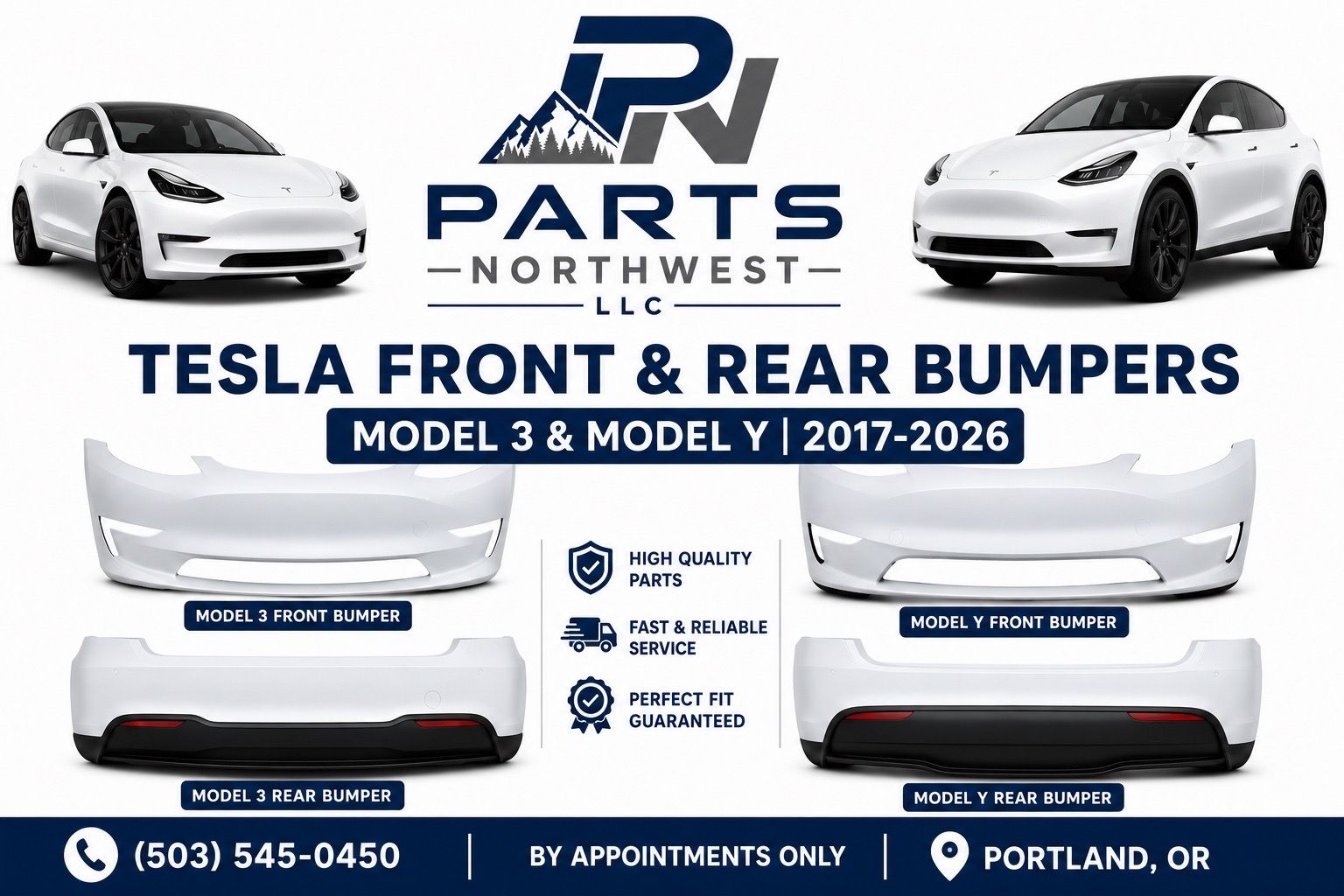 2017-2026 Tesla bumpers !!!
