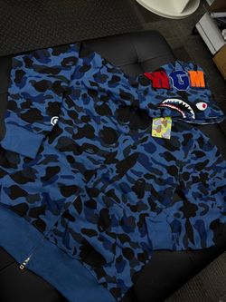 BAPE Shark Full-Zip Hoodie Blue Camo