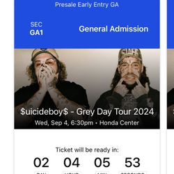 Suicideboys Early Entry GA