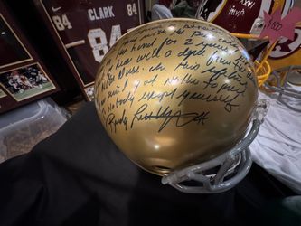 Full Size Replica Autographed Rudy Ruettiger Notre Dame Helmet
