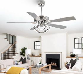52 Inch Silver Ceiling Fans with Lights and Remote, Modern Creative Chandelier Ceiling Fan, 3CCT Dimmable LED, Reversible 6 Speeds, Quiet, Indoor Deco