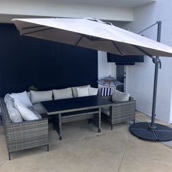 Outdoor patio furniture (with table and umbrella)