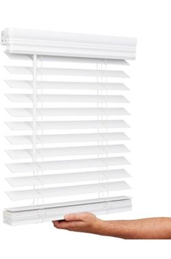 Lotus & Windoware Cordless, 2 Inch Faux Wood Blind, 34" Wide x 60" Long, Window Blinds, Blinds & Shades, Blinds for Indoor Windows, Embossed,