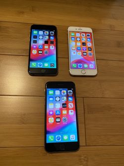 3 iPhones (2) 6S & (1) 6 Unlocked
