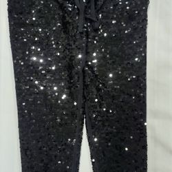VS PINK 2012 Limited Edition Collegiate Women's Black Sequence Sweatpants