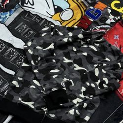 bape hoodie black and white camo