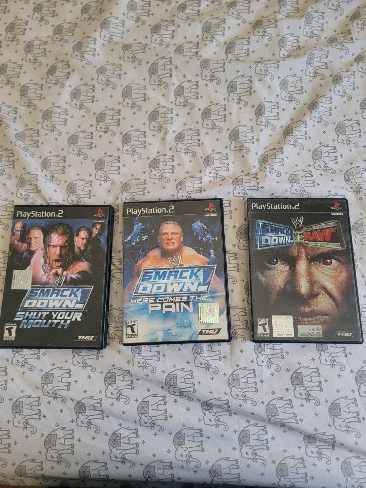 Smack Down PS2 Video Game Set Of 3
