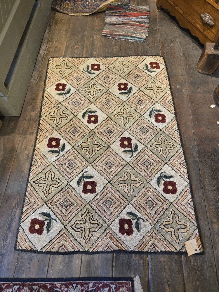 Early 1900's Hooked Rug