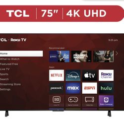 TCL 75” Class S4 (75S451) 4K UHD HDR Smart TV with Roku TV