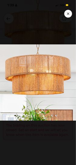 Two-Tier Jute Rope Chandelier