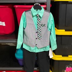NWT Boys Size 4 Vest And Shirt Outfit