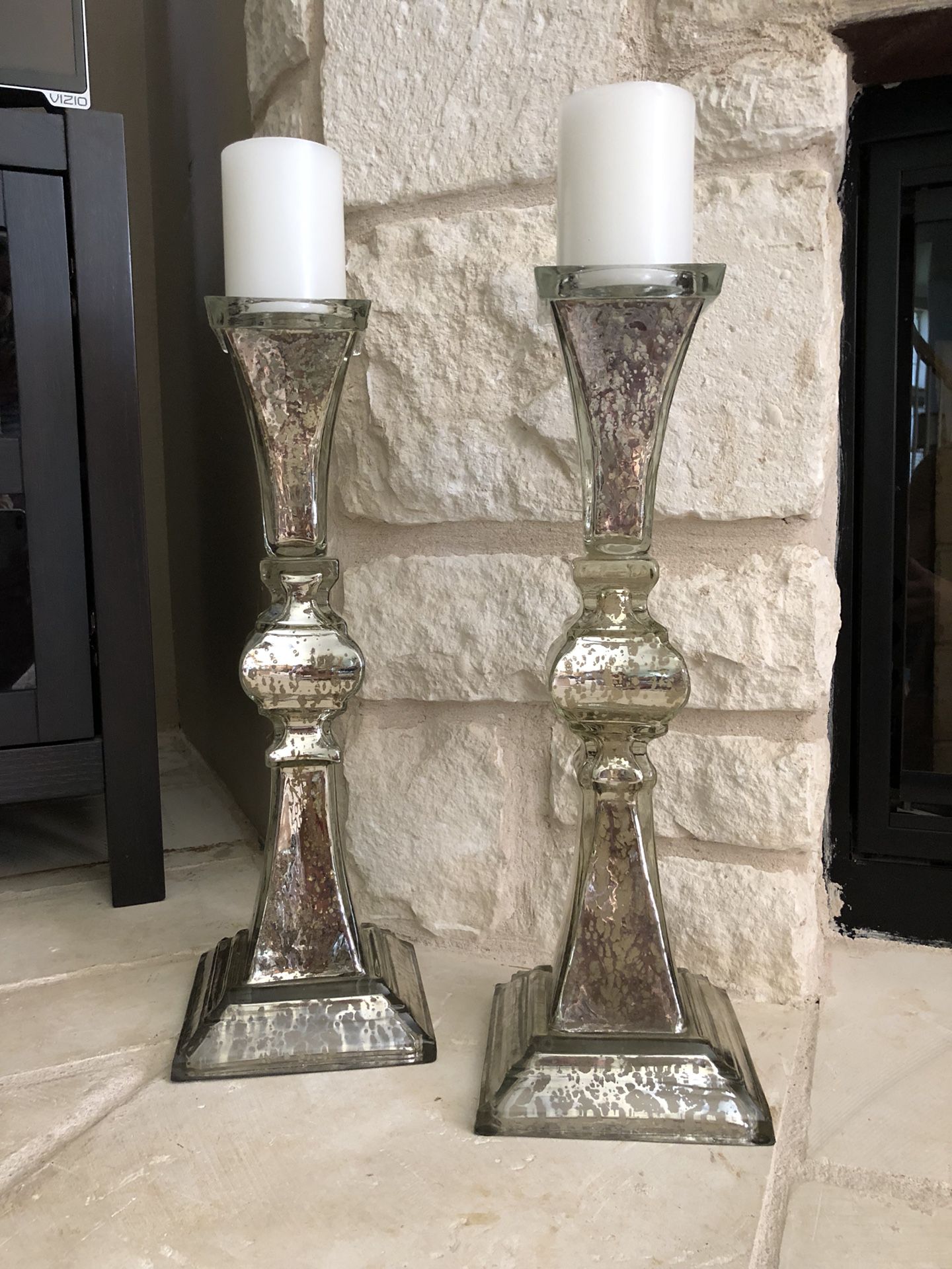 Z Gallerie Glass Candle Stands