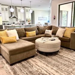 Beautiful  Velvet U Shape Sectional 