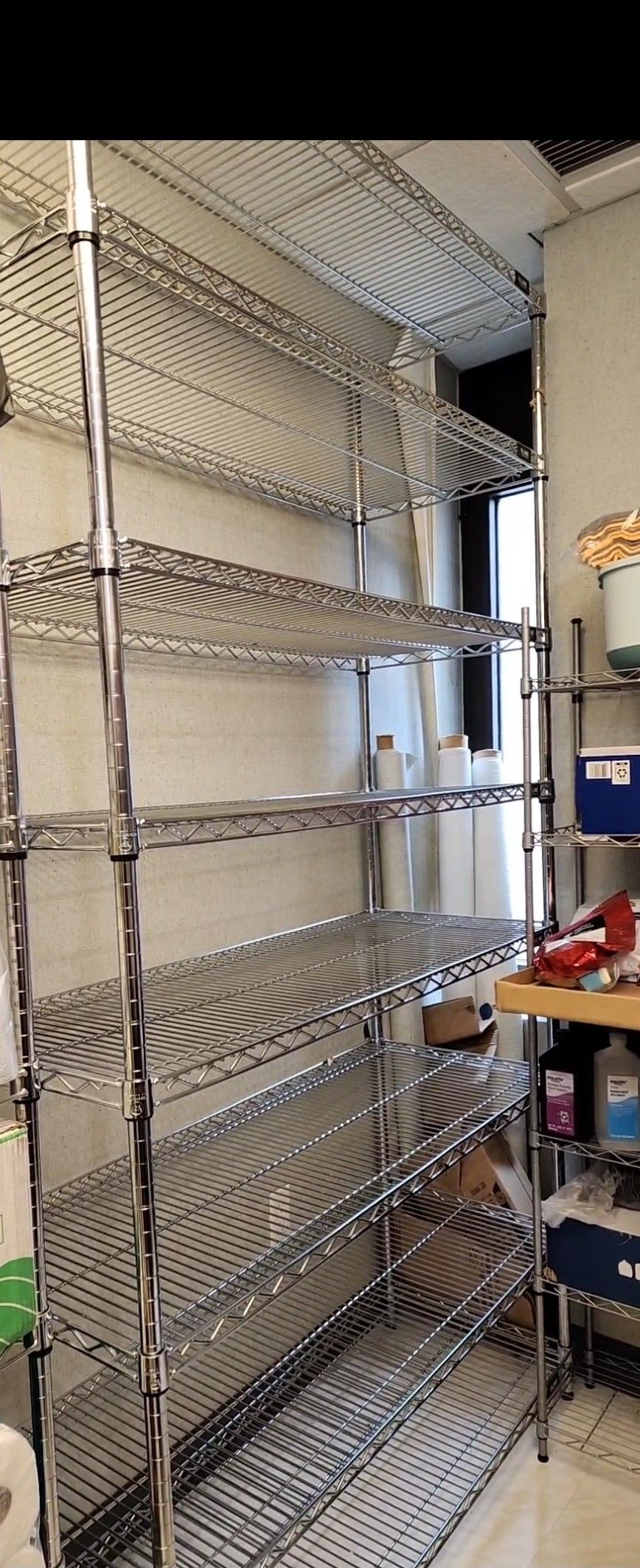 Uline Heavy Duty 6-Tier Shelf Rack Wire Shelving Unit Storage Height Adjustable Metal Shel