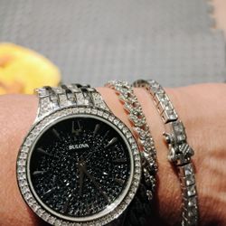 Bulova Phantom Sworski Crystal Watch