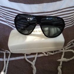 Versace Black Aviator Style Sunglasses 