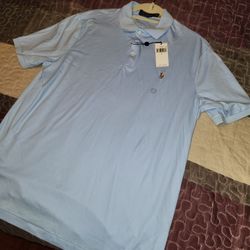 Polo Ralph Lauren Baby Blue Polo T Shirt Mens Size Large NEW 