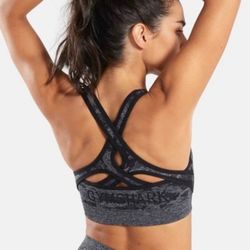 Gymshark adapt camo seamless gray/black sports bra