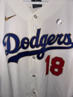 Nike LA Dodgers #18 Baseball Authentic Jersey Size 52