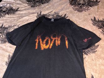 Vintage y2k Korn flame logo nu metal band tee size large $60