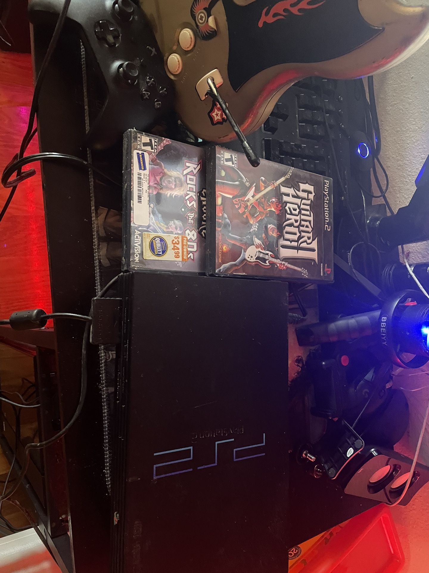 PS2 No Controller 2 Guitar Hero Games Disk Drive Not Working