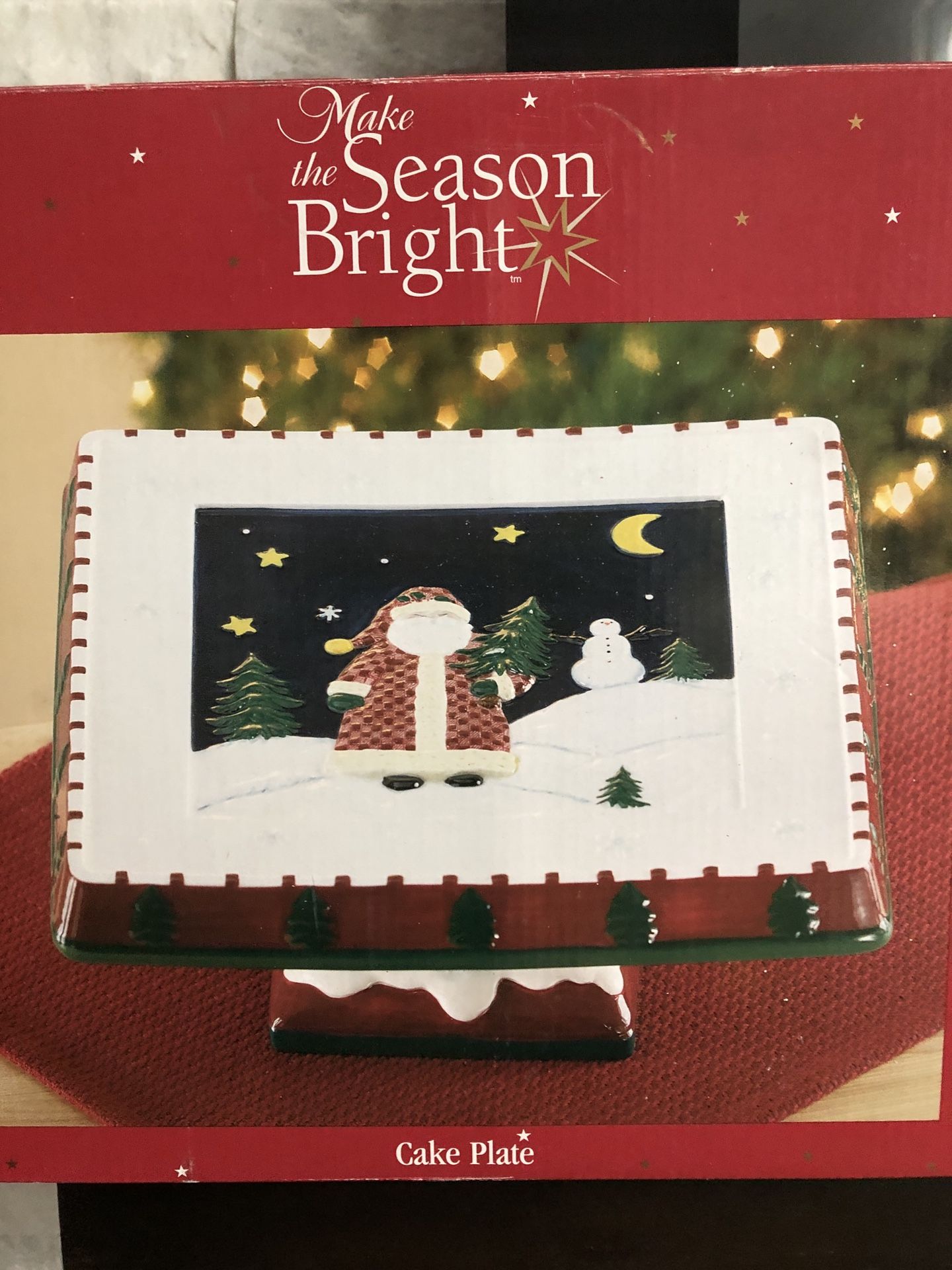 Christmas cake plate