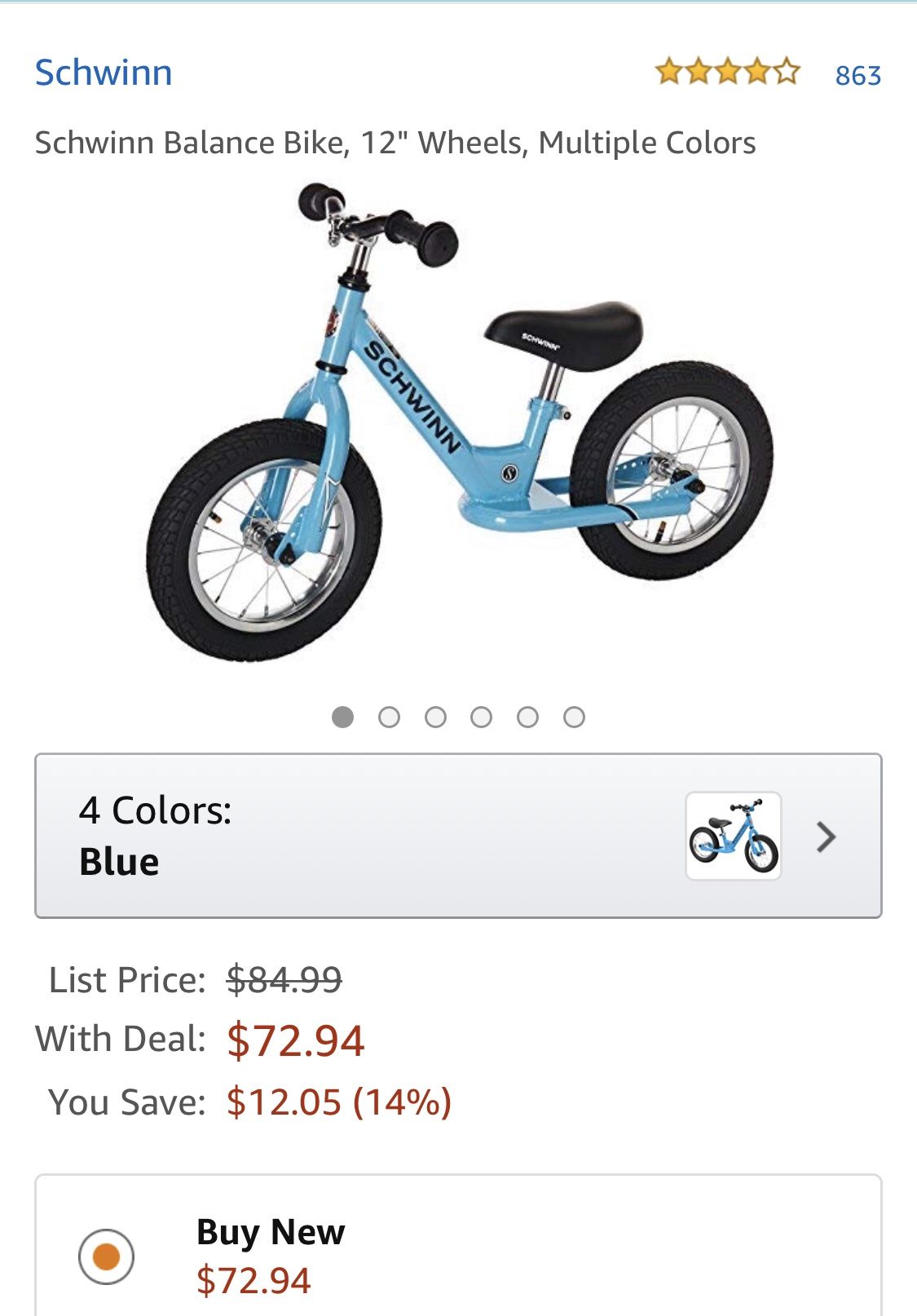 Schwinn Balance Bike, 12" Wheels,m