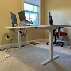 For Sale: VIVO Electric Height Adjustable 71 x 30 inch Memory Stand Up Desk - White  