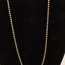 10k White Gold Ball Chain 17” Inches